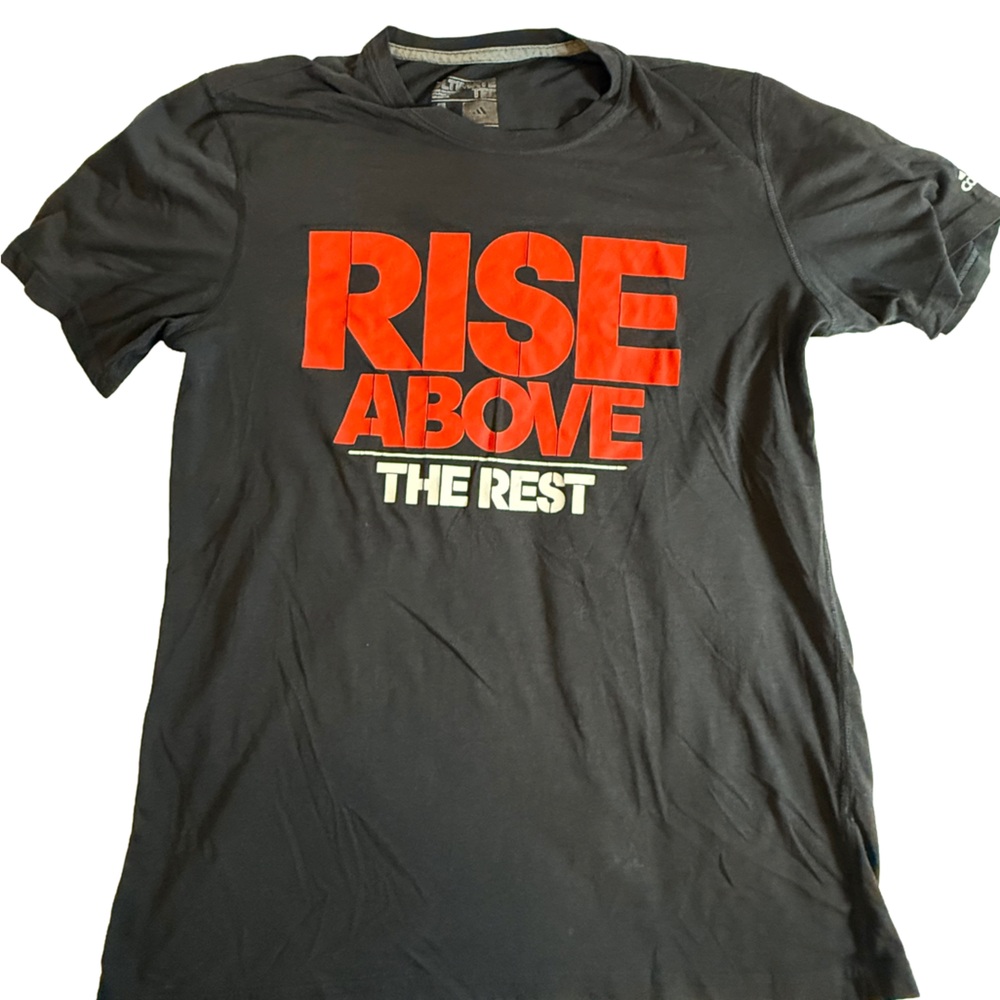 Nike Black Tee with Vibrant Red and White Text